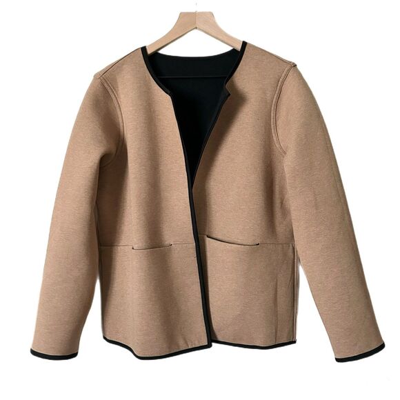 NEW J. Jill Wearever Double Knit Reversible Jacket in Black and Tan. Size Medium - Picture 3 of 5